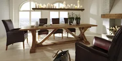 Oak Table In The Kitchen Interior