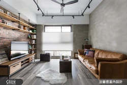 Living room bedroom interior in loft style