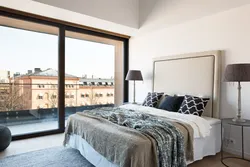 Bedroom Interior With Floor-To-Ceiling Windows