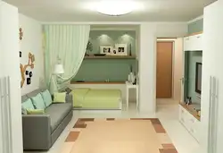 Interior of a children's room if it is also a kitchen