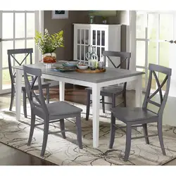Gray Table And Chairs In The Kitchen Interior