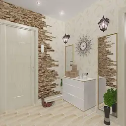 Brick wall in the interior of the hallway with your own