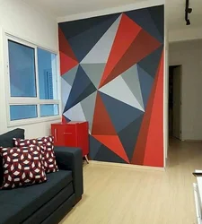 Geometry On The Walls In The Living Room Interior