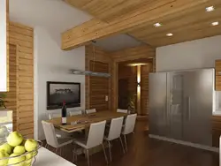 Imitation Timber In The Interior Of A Kitchen In A House