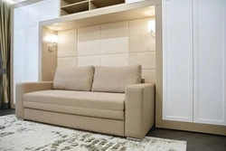 Living Room Interior With Sofa And Wardrobe