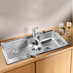 Stainless steel sink for kitchen interior