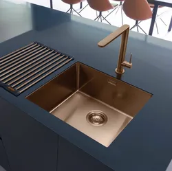 Stainless steel sink for kitchen interior