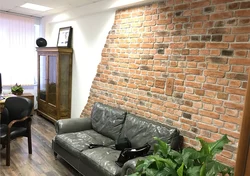 Decorative brick for interior decoration in the living room interior