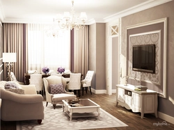 Interior of the same living room in different styles