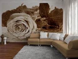Дизайн гостиной розы