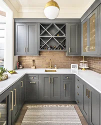 Gray kitchen window design