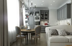 Gray studio kitchen design