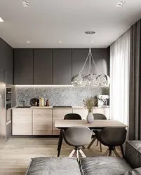 Gray studio kitchen design