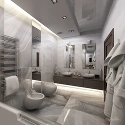 Design of a combined bathroom porcelain stoneware