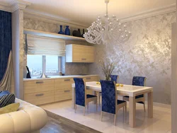 Design kitchen living room plaster