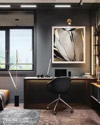 Men's bedroom office design