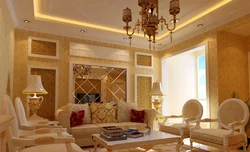Kitchen living room design gold