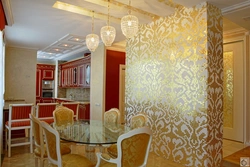 Kitchen living room design gold