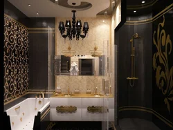 Bathroom design gold black