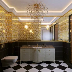 Bathroom design gold black