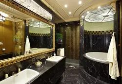 Bathroom design gold black