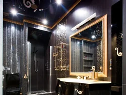 Bathroom design gold black