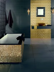 Дизайн ванной золото черный