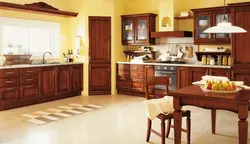 Wooden kitchen design wallpaper