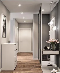 Narrow hallway design gray