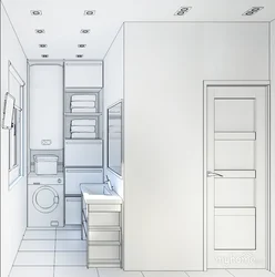 Kitchen hallway bathroom design