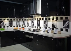 Kitchen design black metallic