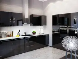 Kitchen design black metallic