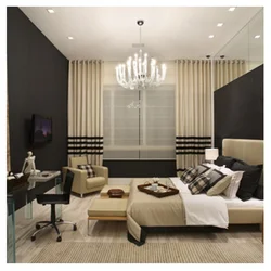 Beige black bedroom design