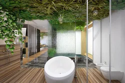 Дизайн ванной с травой