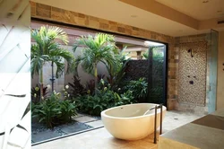 Bathroom design with grass