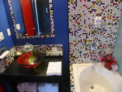 Bathroom design with self-adhesive film