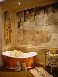 Дизайн ванной с фреской