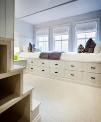 Bedroom design with drawers