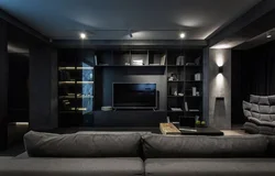 Dark Bedroom Living Room Design