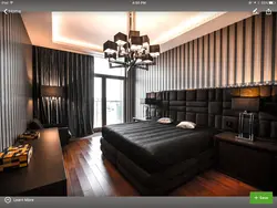 Dark bedroom living room design
