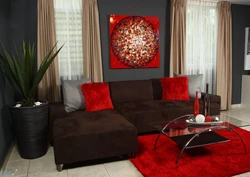 Black and red living room design