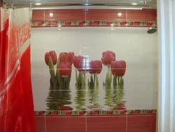 Дызайн ваннай плітка цюльпаны
