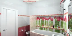 Bathroom tile design tulips
