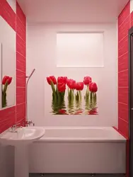 Дизайн ванной плитка тюльпаны