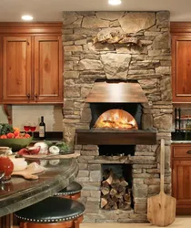 Kitchen design with potbelly stove