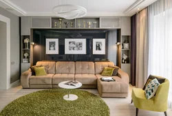 Дизайн гостиной с одним диваном