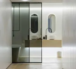 Glass bathroom door design