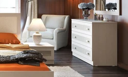 Bedroom design bed and chest of drawers