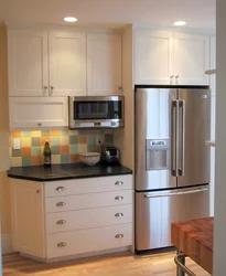 Corner Kitchen Design With Microwave