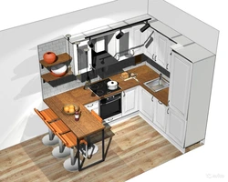 Kitchen design in a cube